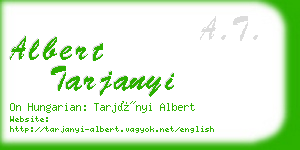 albert tarjanyi business card